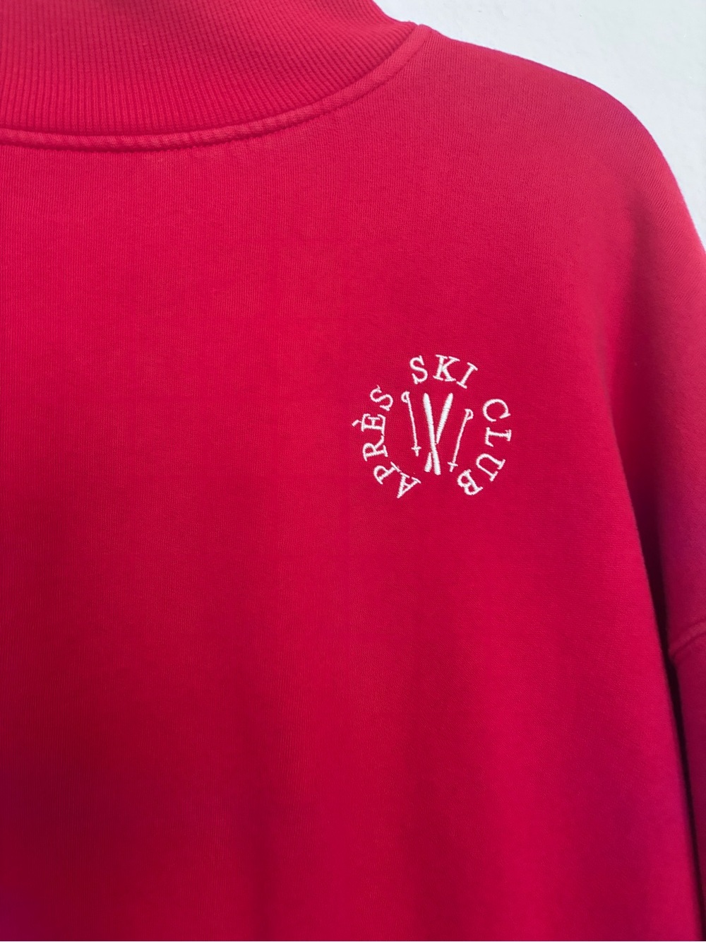 Wild Fable Women's Red Mock Neck Cropped Sweatshirt - Picture 2 of 3